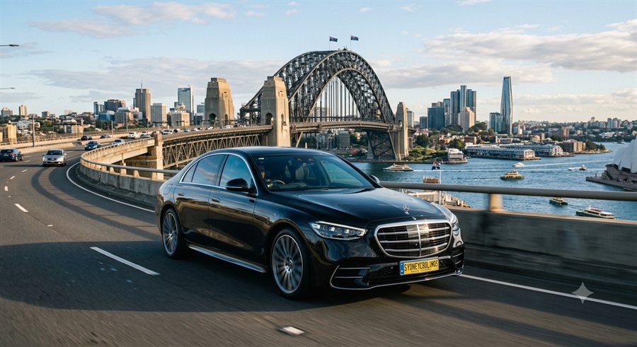 Mercedes-Benz S-Class first class chauffeur sedan, Sydney